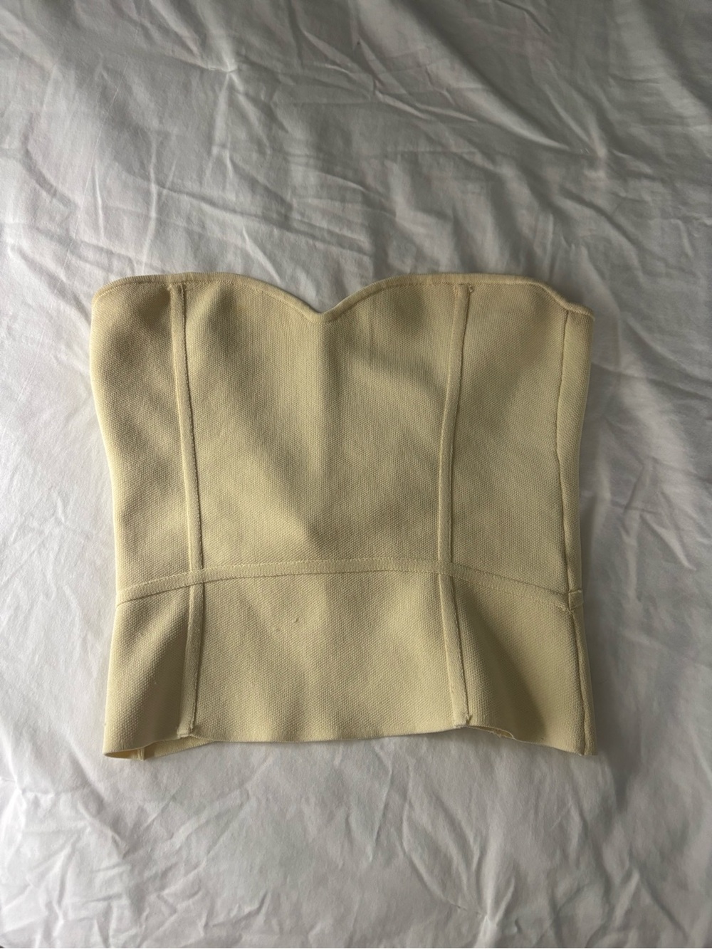 Zara Strapless corset top - Butter Yellow